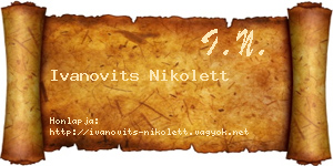 Ivanovits Nikolett névjegykártya